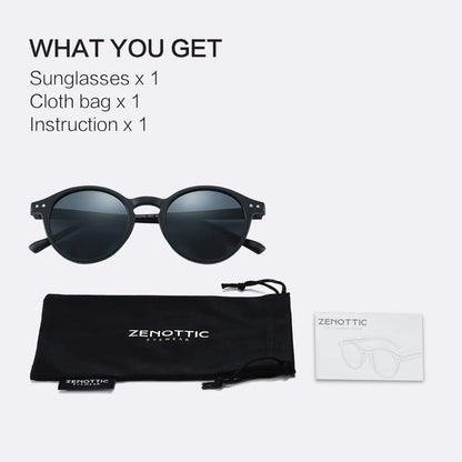 ZENOTTIC Retro Small Round Polarized Sunglasses – Vintage UV400 Shades for Men & Women