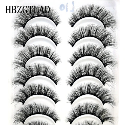 HBZGTLAD 10 Pairs 3D Faux Mink False Eyelashes – Natural Long Look Short Mink Lash Extensions for Makeup & Beauty
