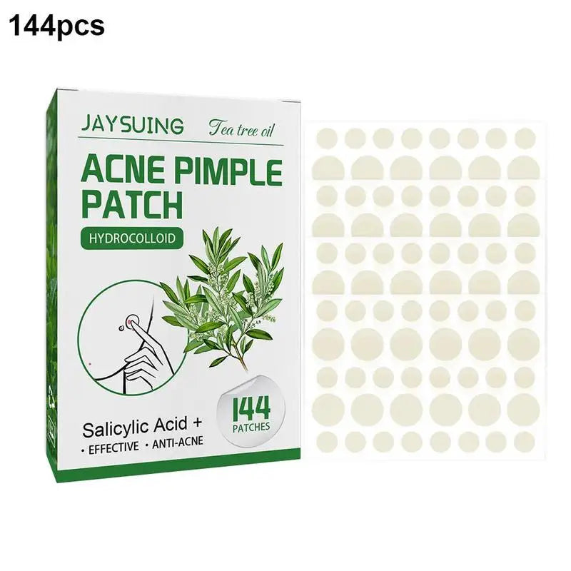 144 Pack Acne Pimple Patches – Translucent Matte Hydrocolloid with Salicylic Acid & Tea Tree Oil for Whiteheads & Inflamed Acne