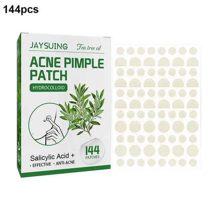144 Pack Acne Pimple Patches – Translucent Matte Hydrocolloid with Salicylic Acid & Tea Tree Oil for Whiteheads & Inflamed Acne