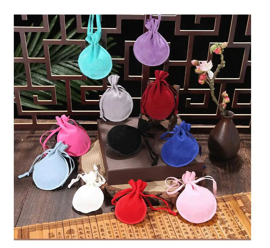 10PCS Small Velvet Jewelry Pouches – Drawstring Bags for Rings, Earrings, Candy, Gift Packaging, Display & Business Supplies