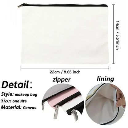 Nurse Gift Canvas Makeup Bag – Cute Coffee Print Zipper Pouch & Portable Cosmetic Organizer