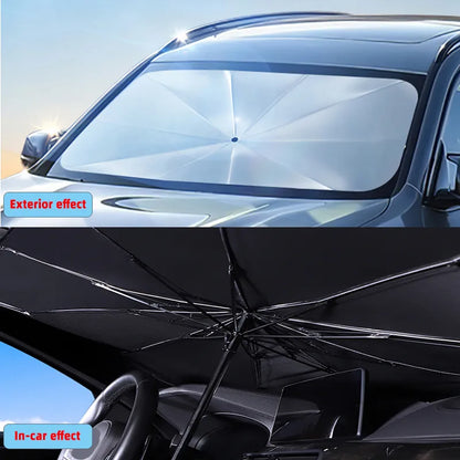 Car Sunshade Umbrella - Summer Sun Protector Parasol for Windshield Interior - Auto Shading Accessory for Windshield Protection
