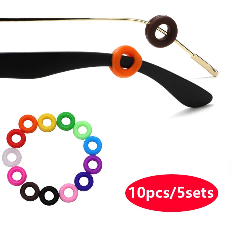 10PCS Anti-Slip Silicone Ear Hooks for Glasses | Eyewear Grip, Temple Holder & Fastener Accessories