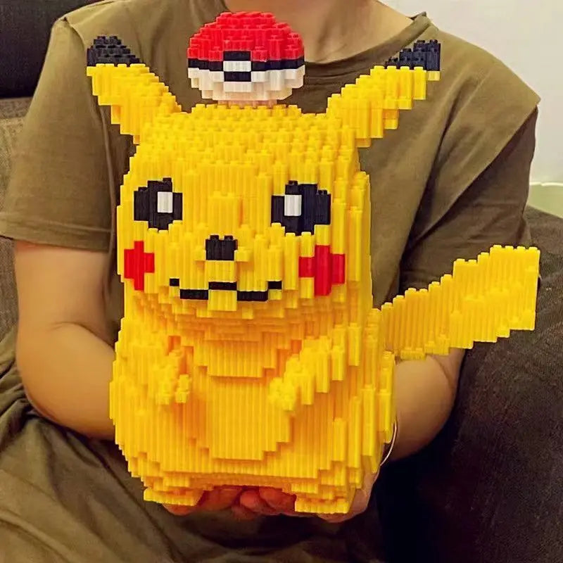 5210PCS Anime Pokemon Pikachu Diamond Micro Building Blocks - Mini Bricks Model, Challenging Decompression Toy Gift