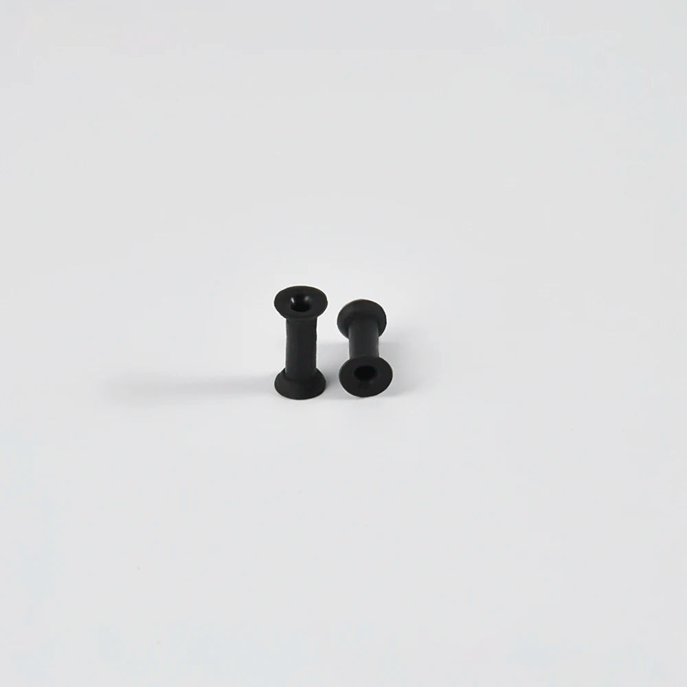 Pair of Supersize Black Silicone Double Flared Ear Tunnel Plugs — Flesh Gauge Expander Stretchers for Piercing