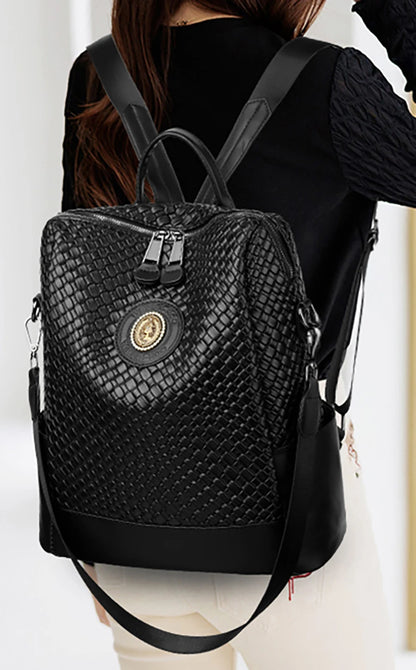 Luxury Women's Designer Backpack - High-Quality Leather, Large Capacity, Multifunctional Travel Mochila for Girls