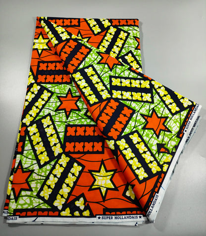 African Real Wax Print Fabric - 100% Cotton Nigerian Ankara Sewing Material for Party Dresses