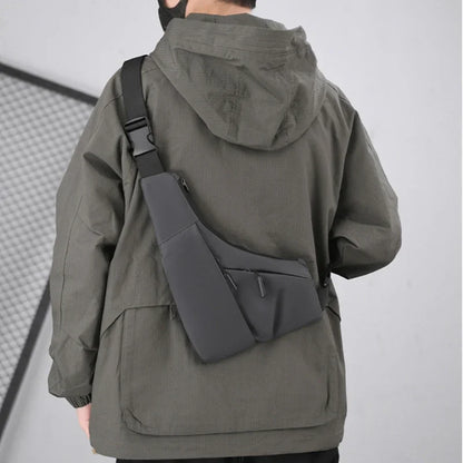 Anti-Theft Chest Bag for Men – Close-Fitting Leather Triangle Crossbody, Card Wallet Sling Bag for Sports & Cycling Riding