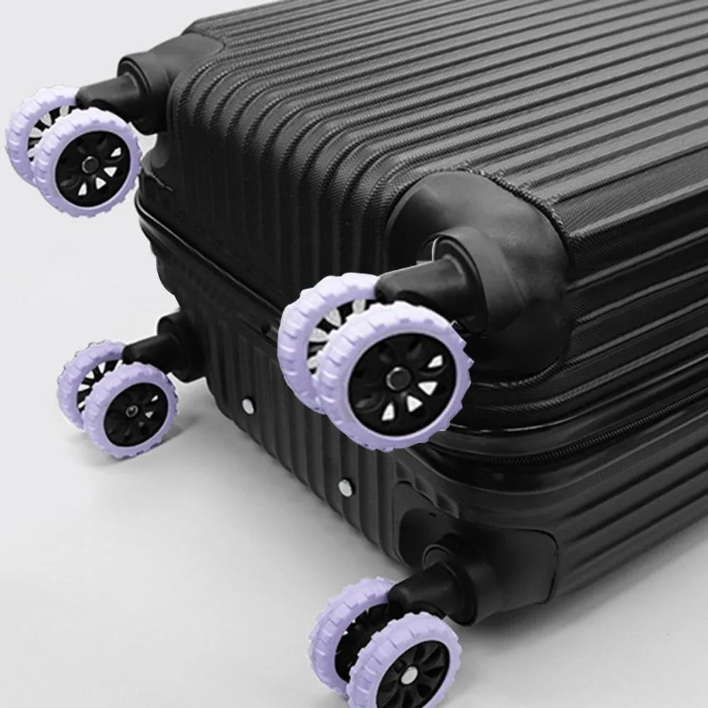 Universal Silicone Luggage Wheel Protectors – Travel Suitcase Caster Covers to Reduce Wear & Noise