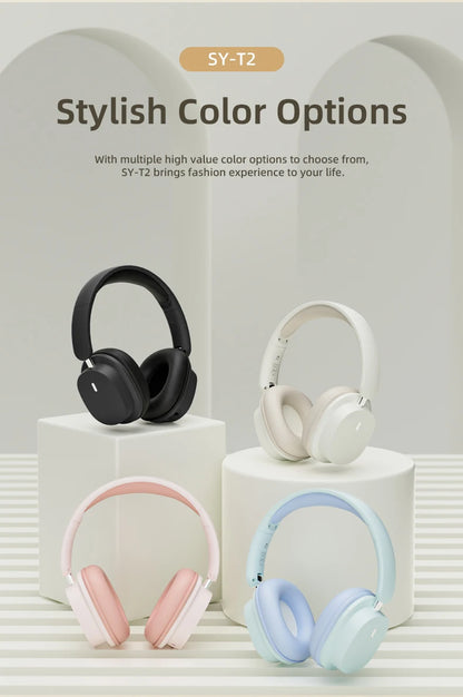 SY-T2 Bluetooth Headset – High-Quality Noise Reduction Wireless Headphones with Microphone for Gamers