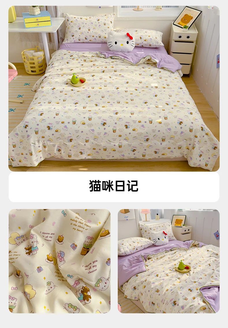 Washed Double Gauze Quilt – Lightweight Summer Comforter with Soya Fibre Filling, Soft & Breathable for Queen Size