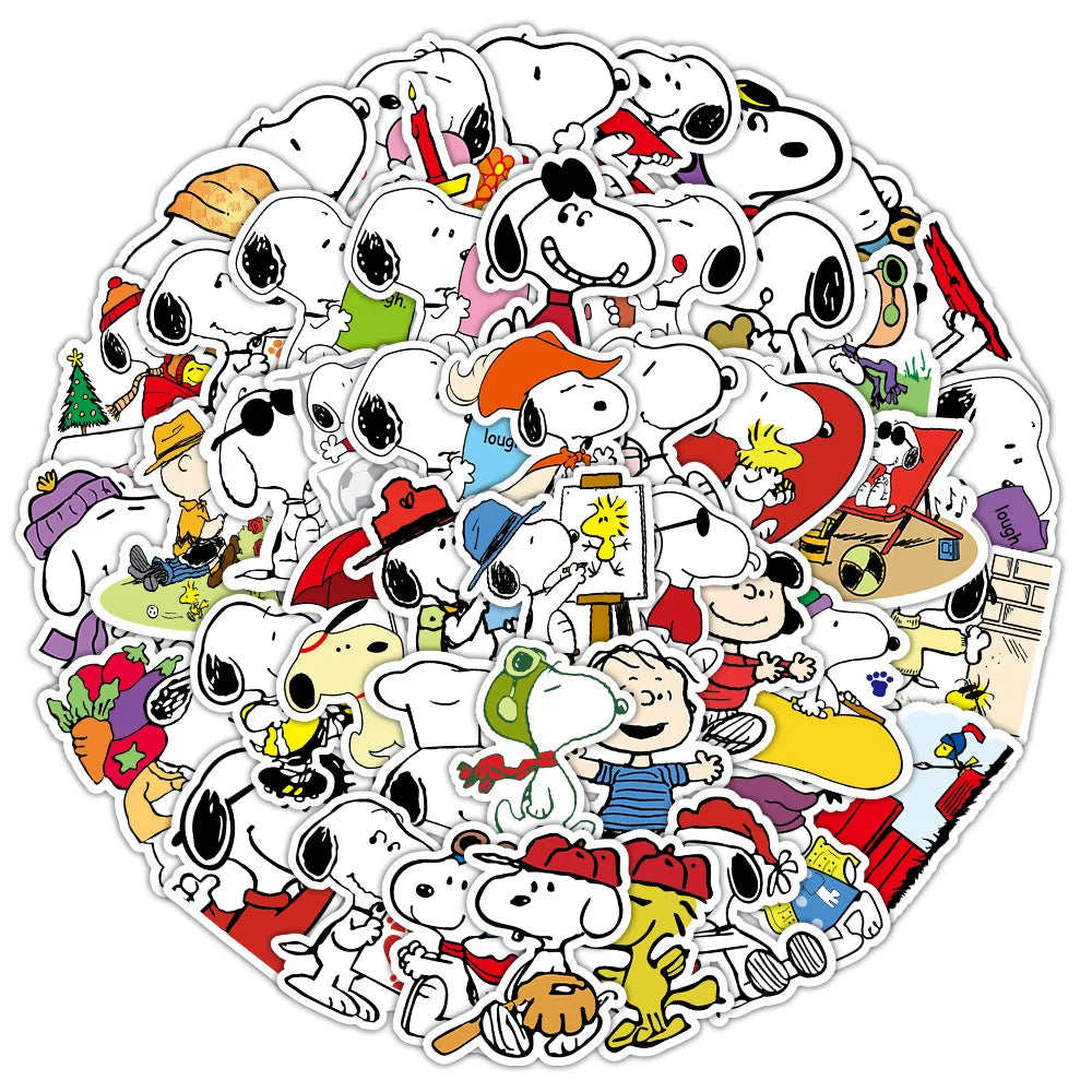 100PCS Snoopy Cartoon Stickers - Cute Anime Decals for Phones, Laptops, Notebooks, Suitcases & Fridges