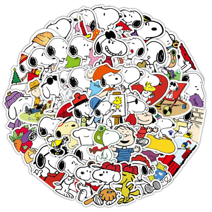 100PCS Snoopy Cartoon Stickers - Cute Anime Decals for Phones, Laptops, Notebooks, Suitcases & Fridges