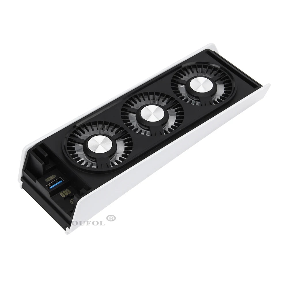 Upgraded PS5 Cooling Fan – Quiet USB 3.0 Hub with LED Light for Disc & Digital Edition Console Accessories