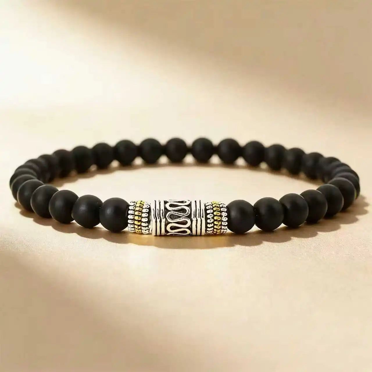 6mm Natural Stone Yoga Bracelet – Unisex Tibetan Buddhist Meditation Beads, Lucky Red Sanskrit Minimalist Retro Couple Wrist Jewelry
