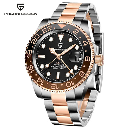 PAGANI DESIGN V3 GMT Men’s Luxury 40mm Automatic Mechanical Watch – Sapphire Crystal Stainless Steel Waterproof