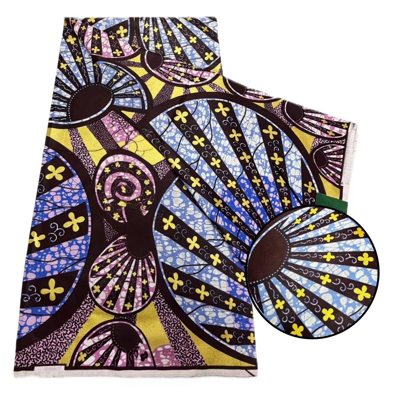 Original African Wax Print Fabric - 6 Yards 100% Cotton Nigerian Ankara Sewing Material for Women’s Dresses