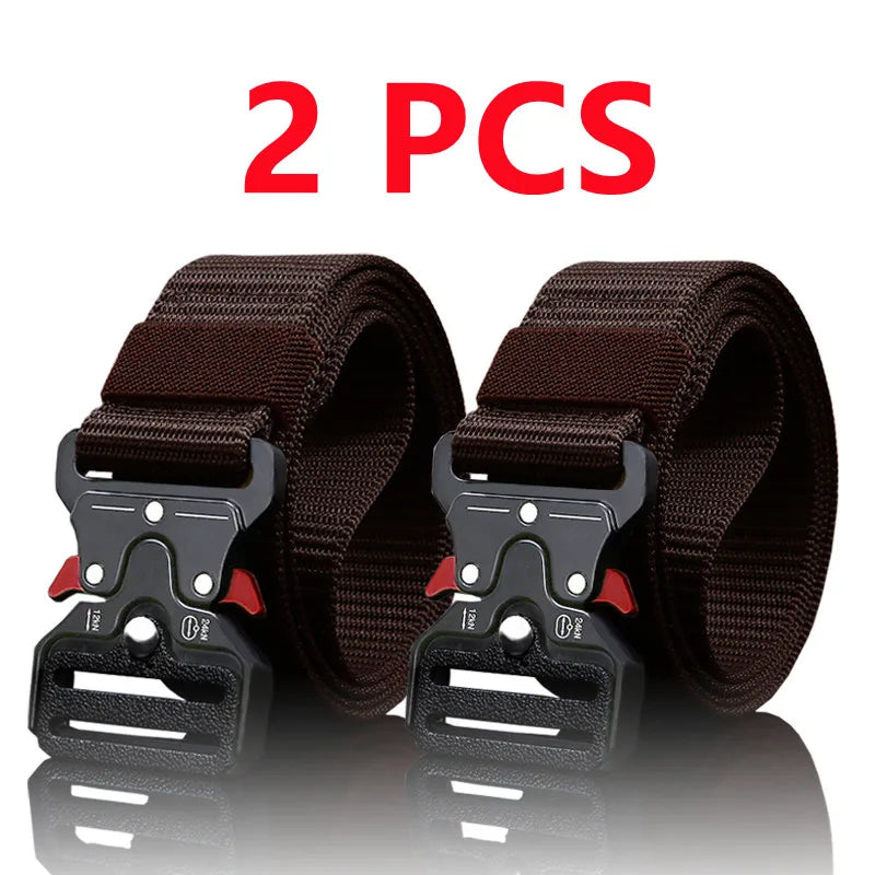 2PCS Men's Tactical Belts – Durable Adjustable Outdoor Hunting & Sports Belt