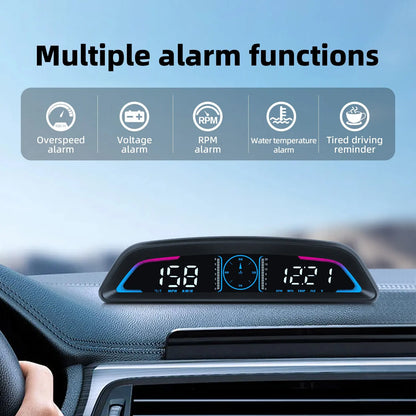 AD G3/B3 OBD2 GPS Head-Up Display – Smart Car HUD with Digital Speedometer, RPM, Water Temp, Clock & Security Alarm