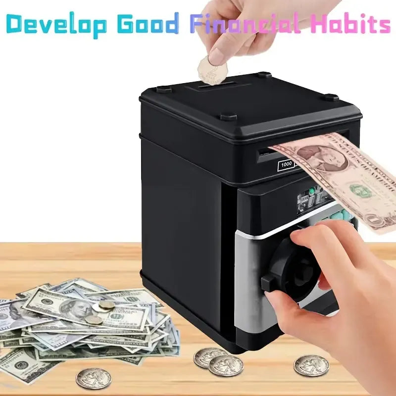 Electronic Piggy Bank with Automatic Mini Safe, Password Lock, and Coin Counter – The Ultimate Child's Gift!