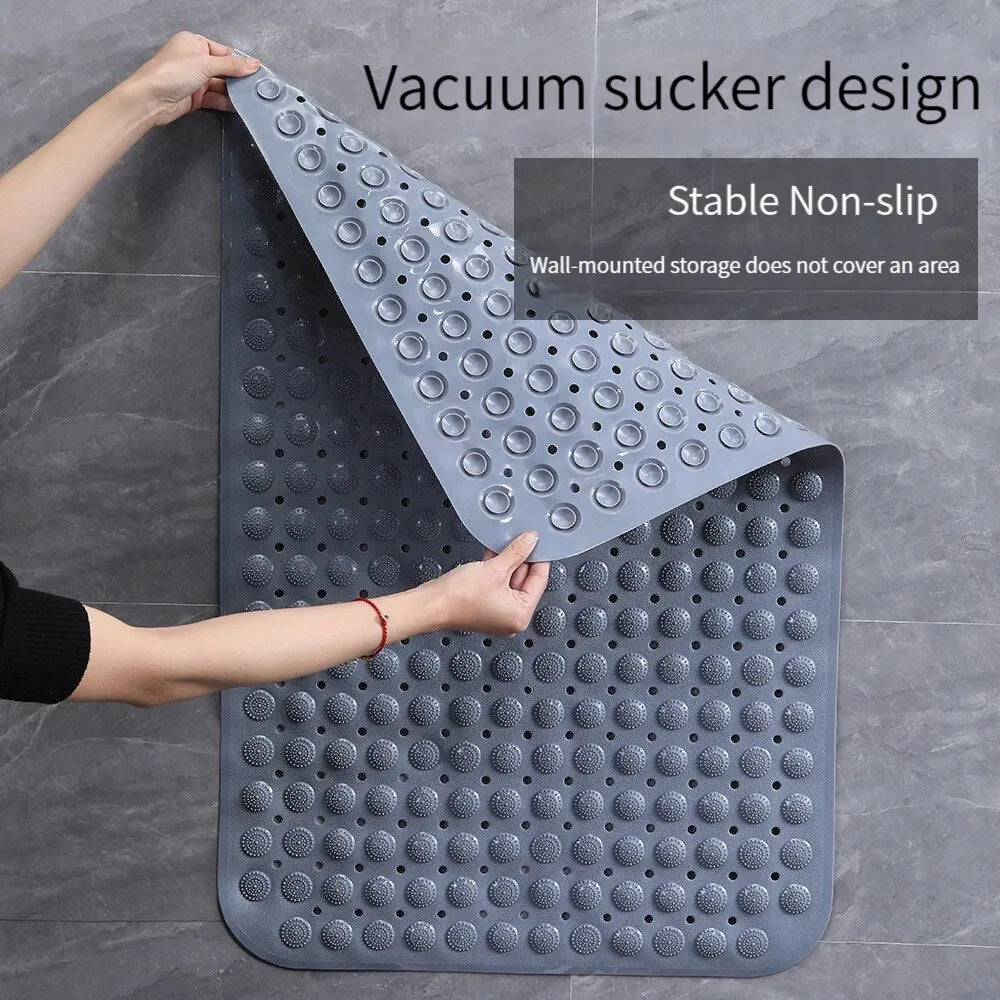 Shower Bath Mat – Hollow Hydrophobic Anti-Slip Tub Pad with Suction Cups, Thick Massage Foot Mat for Bathroom