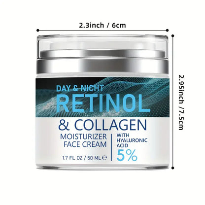 ENVISHA Retinol Collagen Face Cream - Deep Hydration, Skin Brightening and Fine Line Care Moisturizer