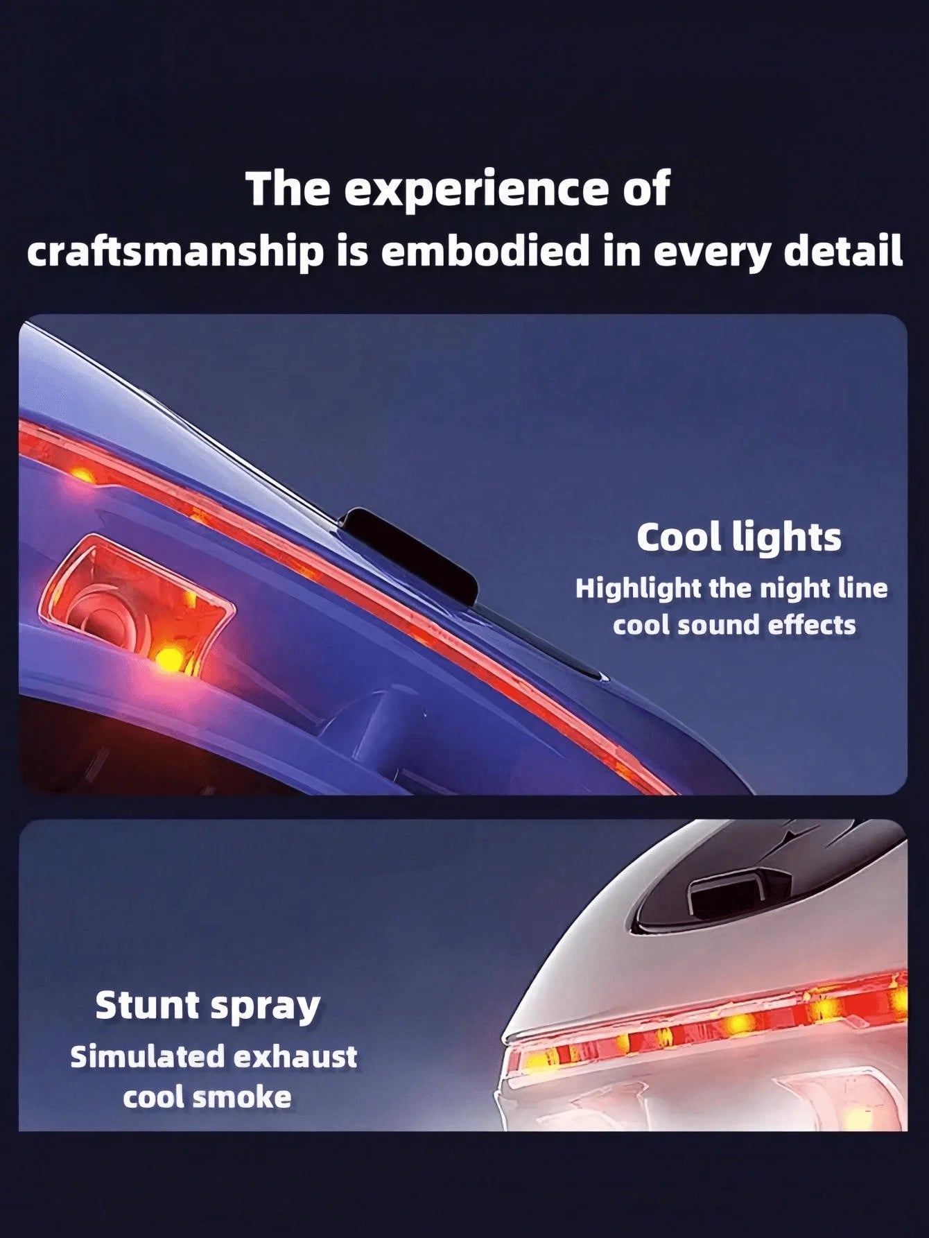NEW Cool Sports Car Remote Control – Dual Spray, Sound & Lights, 4WD Sci-Fi Concept Car for Kids