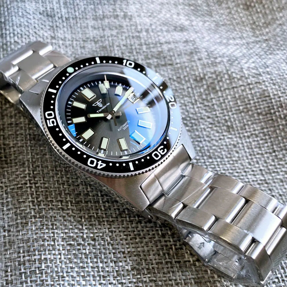 Tandorio 41mm 62MAS Automatic Diver's Watch – NH35A, 300M Water Resistance, Ceramic Bezel, Green Lume, Sapphire Glass