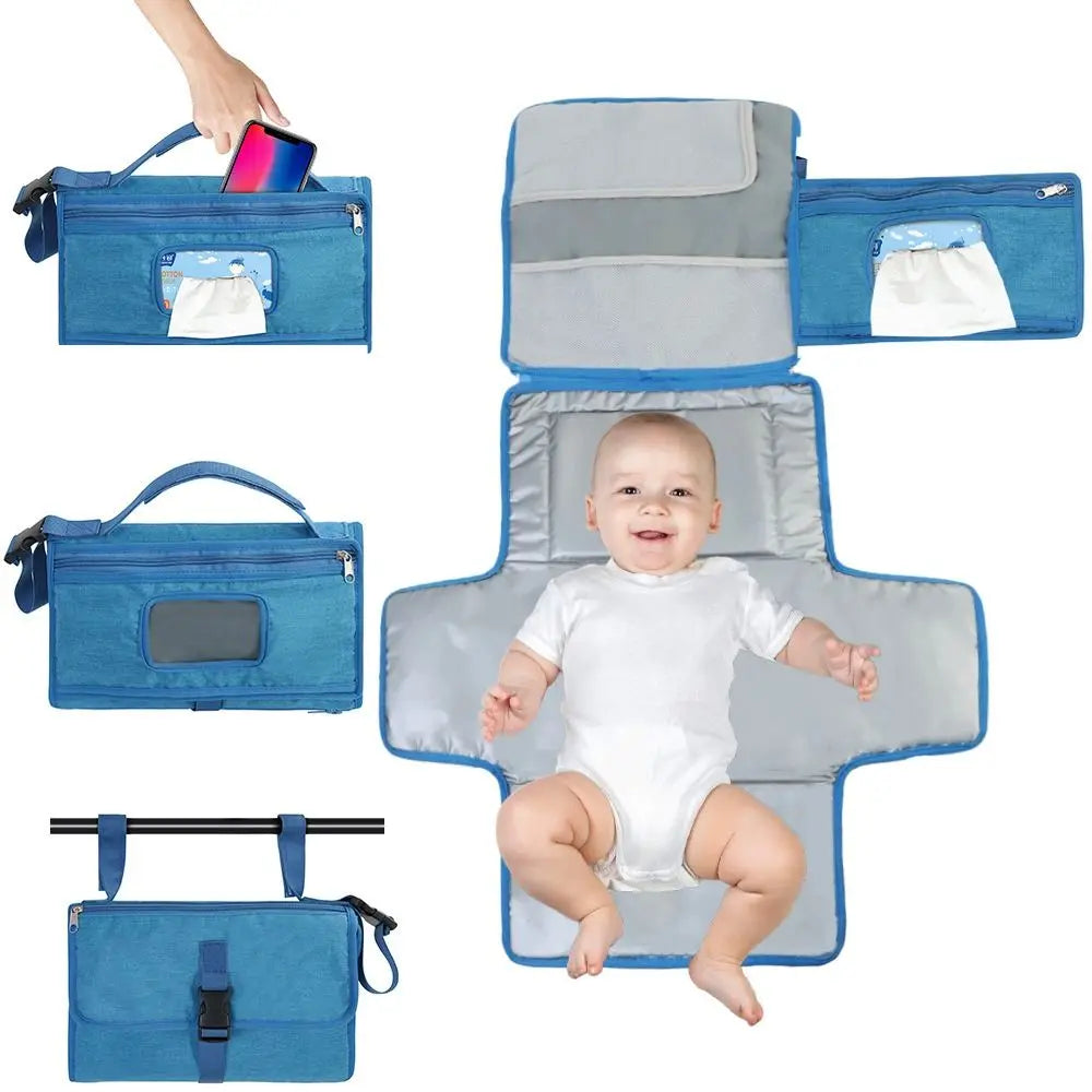 Portable Baby Diaper Changing Pad – Waterproof Travel Station with Pockets | Ideal Baby Gift