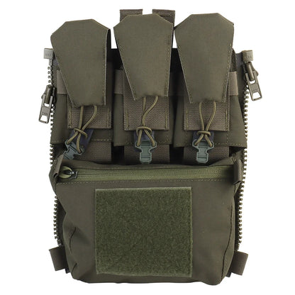 V5 FCPC Sport Vest Back Panel – Zippered Backplate with Expansion Bag & Triple Pouch for Airsoft Vest Plate Carrier Accessories