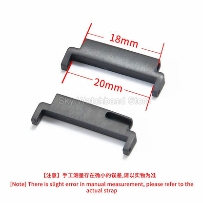 Black and Silver Watchband Connector for Casio G-Shock AE1000, AE1100, AE1200, W-218H & W-800H - 18mm to 20mm Corrosion-Resistant Adapter
