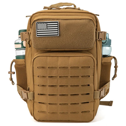QT&QY 25L/45L Tactical Backpack – Outdoor Survival & Hiking Rucksack for Men & Women, Bug Out Bag with Bottle Holder