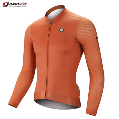 DAREVIE SPF 50+ Long Sleeve Cycling Jersey – Breathable Training Fit, Unisex Lightweight Cycling Maillot for Men & Women Small Size