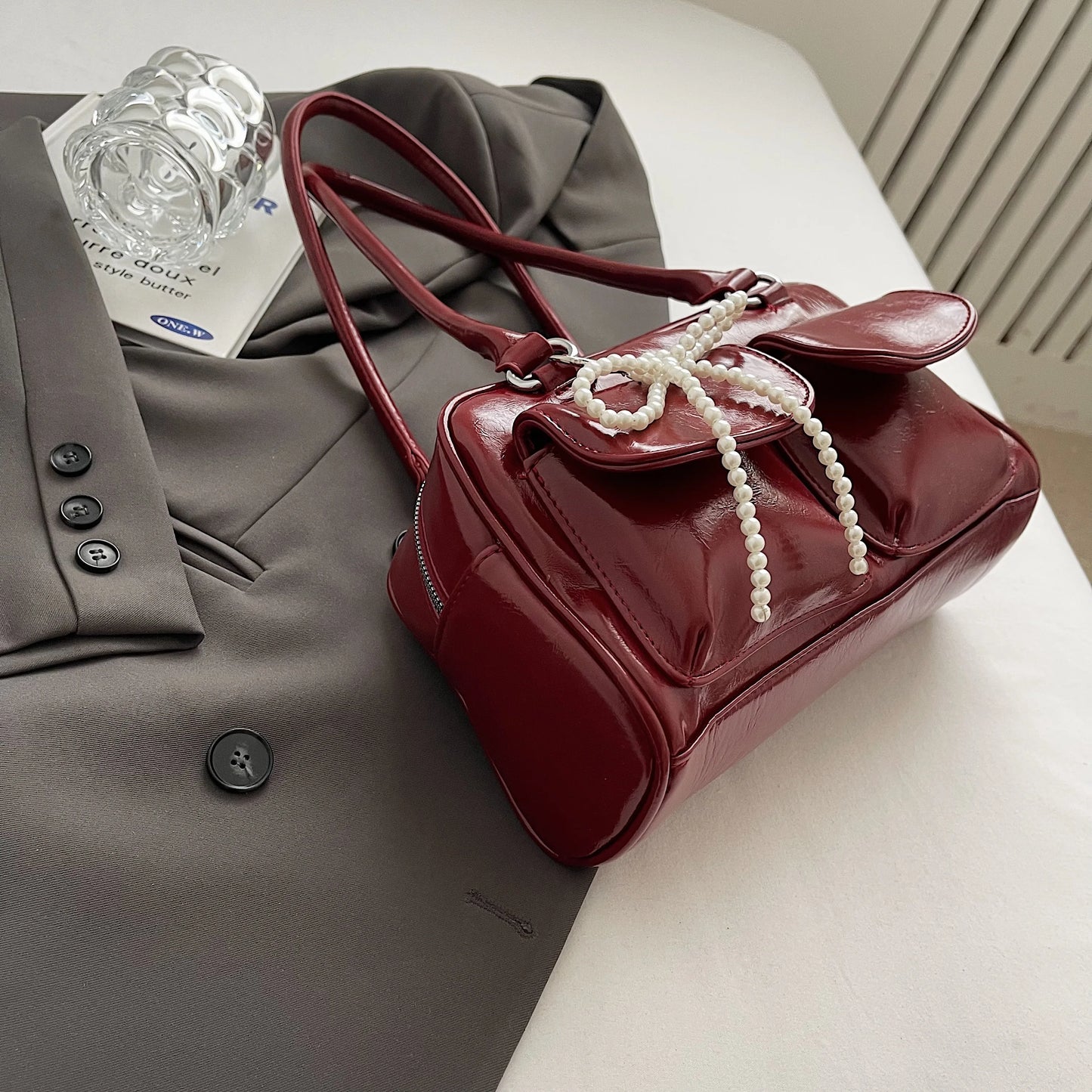 Fashionable Underarm Bow Pillow Bag for Women – 2024 Korean Edition Simple Trendy Shoulder Bag
