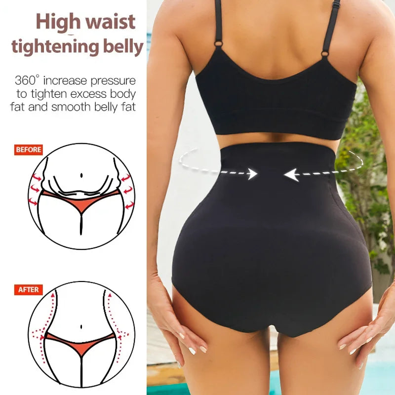 High Waist Tummy Control Shapewear Panties for Women - Slimming Briefs with Butt Lifter and Belly Shaping Features
