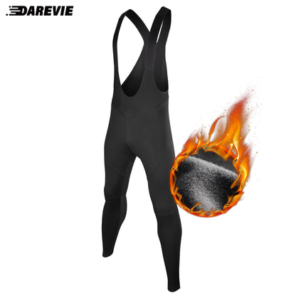 DAREVIE Winter Thermal Cycling Bib Pants – Windproof, Water-Resistant Tights with 120KG/m³ Pad