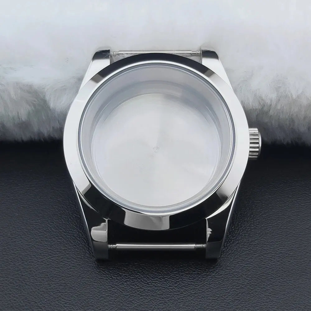 Neiton 36mm/39mm Silver Watch Case - Sapphire, Bevel Edge, 316L Stainless Steel for NH35, NH36, NH34 Movements
