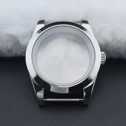Neiton 36mm/39mm Silver Watch Case - Sapphire, Bevel Edge, 316L Stainless Steel for NH35, NH36, NH34 Movements