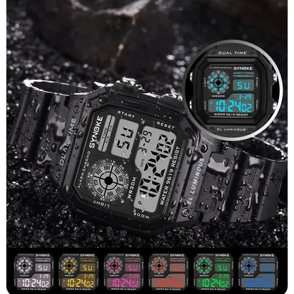 SYNOKE Digital Sports Watch for Men & Women – Luminous, Multifunction, Waterproof Wristwatch with Seven Lights for Outdoor & Running
