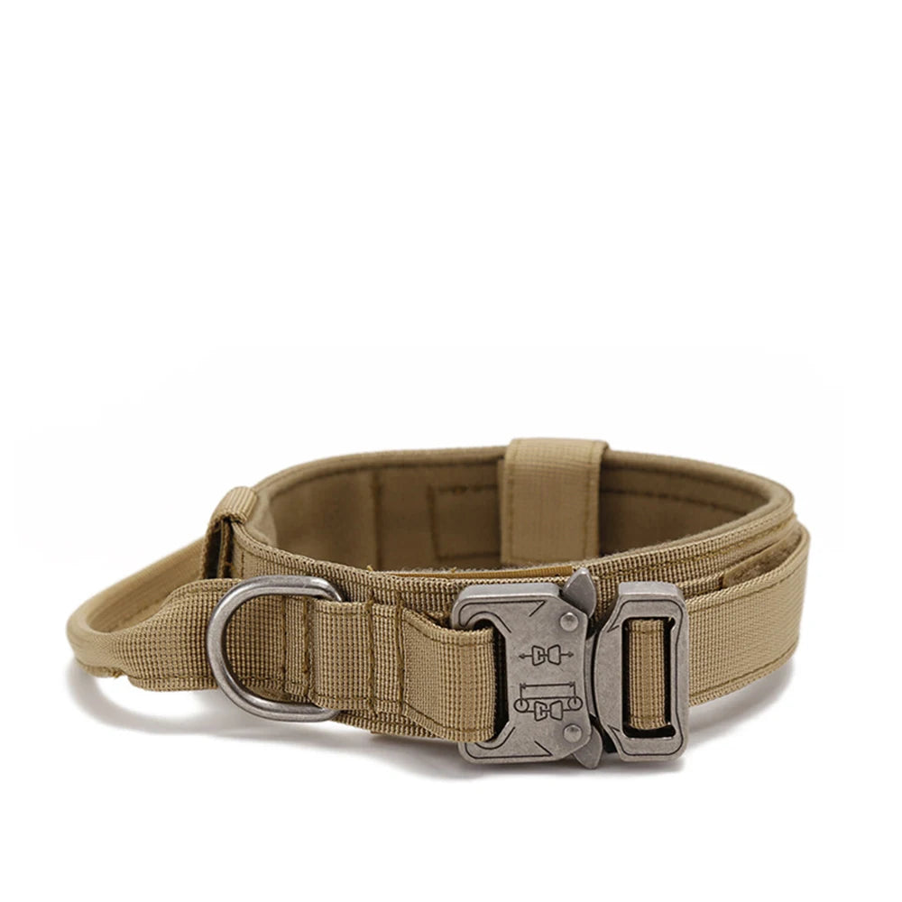 Durable Nylon Pet Dog Collar & Leash Set – Reflective Tactical Training Collar for Large Dogs