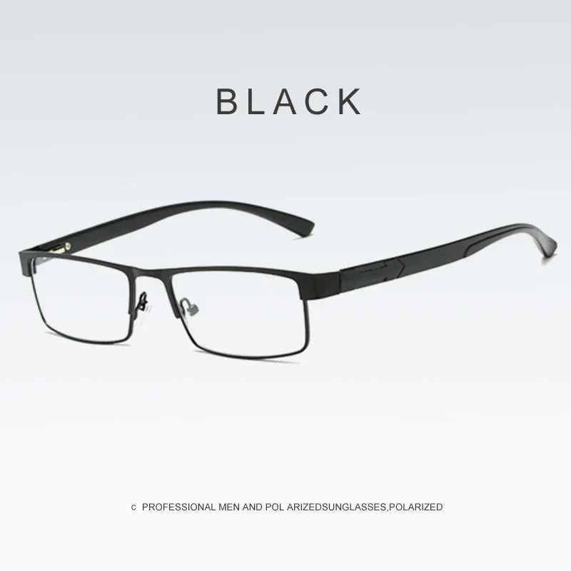 Elderly Anti-Blue Light Reading Glasses – Metal Optical Frame Business Eyewear for Men, Fashion Presbyopia Glasses +1.0 to +4.0