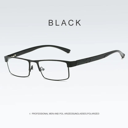 Elderly Anti-Blue Light Reading Glasses – Metal Optical Frame Business Eyewear for Men, Fashion Presbyopia Glasses +1.0 to +4.0