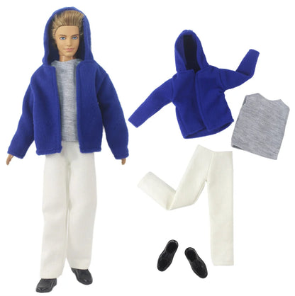 1 Set Woolen Overcoat Outfit for 12-inch Ken Doll – Multiple Styles Doll Clothes