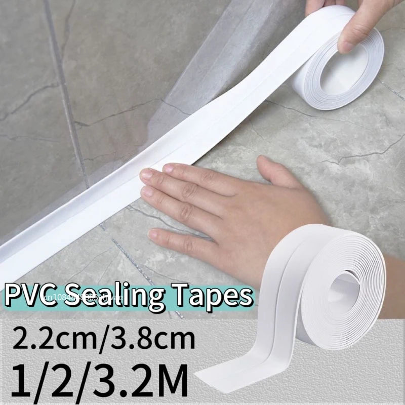 Self-Adhesive PVC Waterproof Sealing Tape for Kitchen & Bathroom – Oil-Proof Sink Edge Caulk Strip for Corner Wall & Toilet Seal Repair Tape