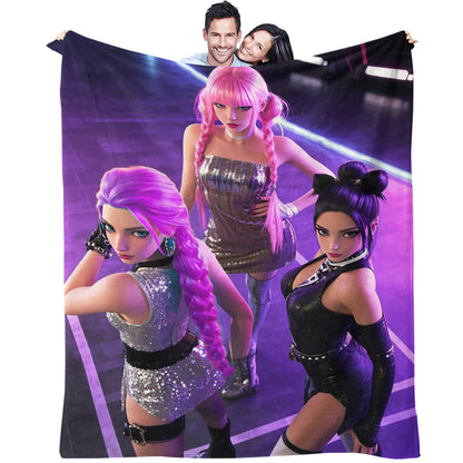 K-Pop Demon Hunters Flannel Blanket – 31 Styles Anime Throw for Home, Travel & Camping Fan Gift