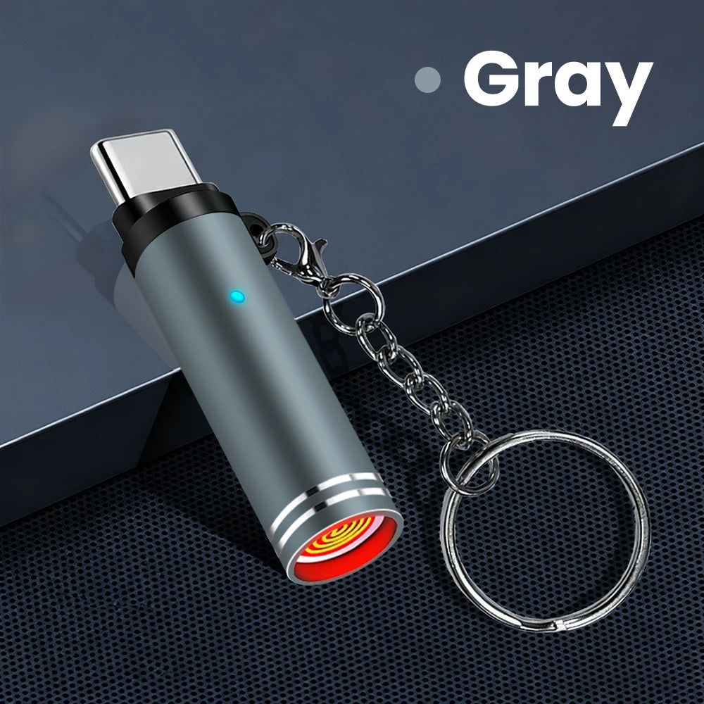 Mini Type C Electric Lighter - USB C Rechargeable Windproof Outdoor Lighter Adapter for iPhone 17 Pro