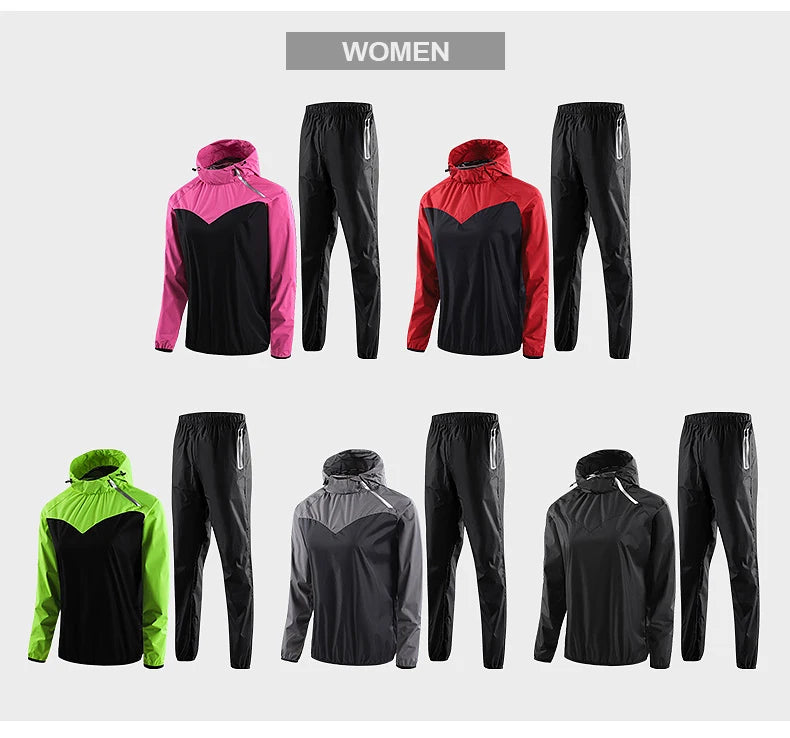 Unisex Sauna Suit Gym Set – Full Body Sweating Sportswear for Men & Women, Boxing, Running, Fitness & Weight Loss Tracksuit