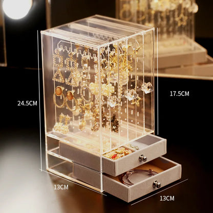 Transparent Acrylic Earrings Jewelry Box: Fashionable Storage Boxes for Display - Plastic Organizer Rack for Your Jewelry Collection