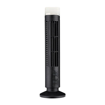 LED Bladeless Tower Fan - Quiet 90° Oscillating USB Portable Desk Fan with Light for Home, Bedroom & Office